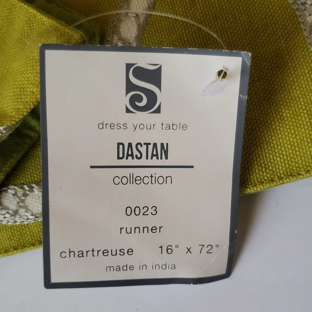 Dress Your Table Dastan Collection New Green Apple Gray Embroidery Table Runner